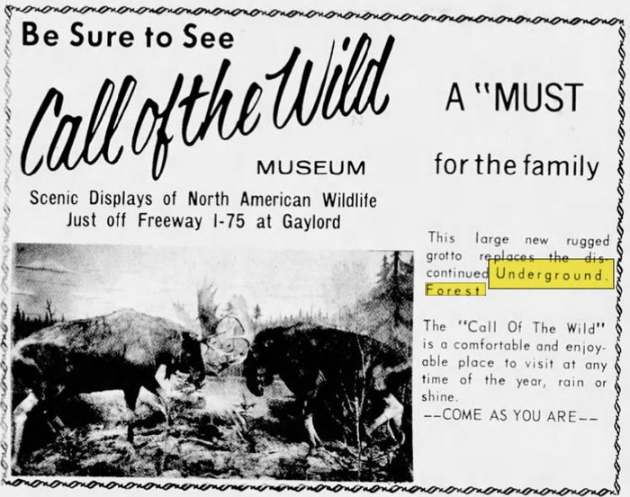 Underground Forest - 1965 Closing (newer photo)